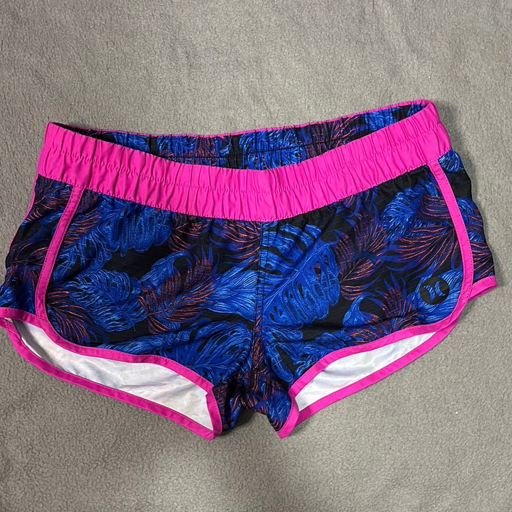 Hurley Women's Athletic Shorts - Blue and Pink